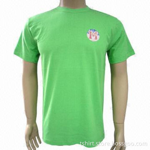 Men's green T-shirt/heat transfer printing T-shirt/men's garment, made of 100% cotton
